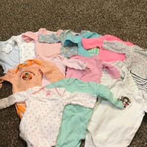 15 long sleeved girls onesies